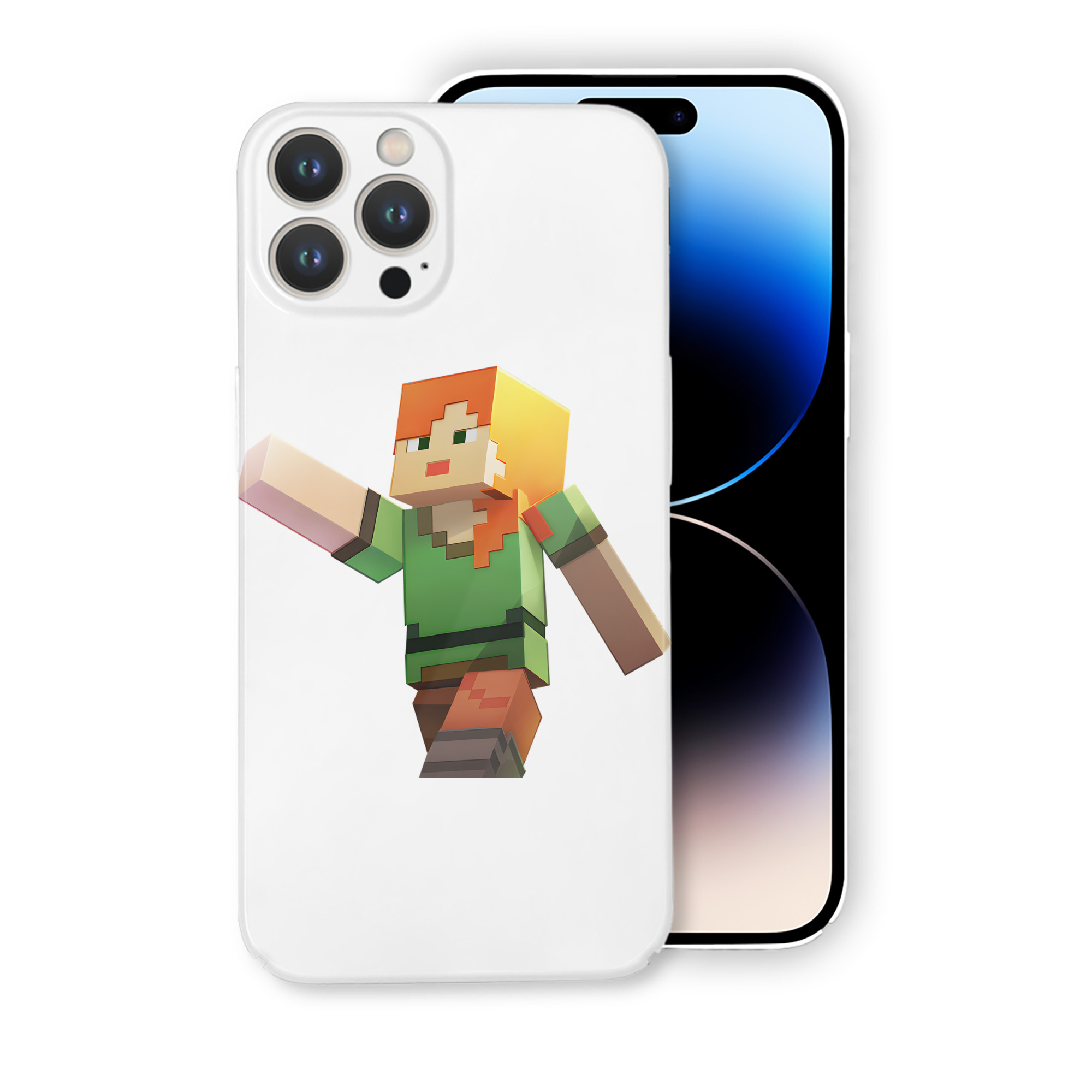 （画像用） マインクラフト ブロックの世界 Minecraft MC Block world 【iPhone 14シリーズ対応】ハードケース